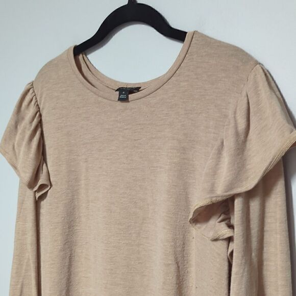 Ann Taylor Factory Camel Long Sleeve Blouse - Picture 2 of 6